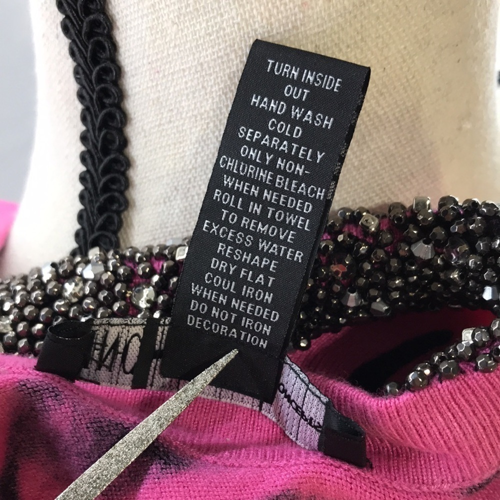 INC INTERNATIONAL CONCEPTS Women’s Dream Lady Pink Beaded Neckline Knit Top—Sz S - Picture 6 of 17